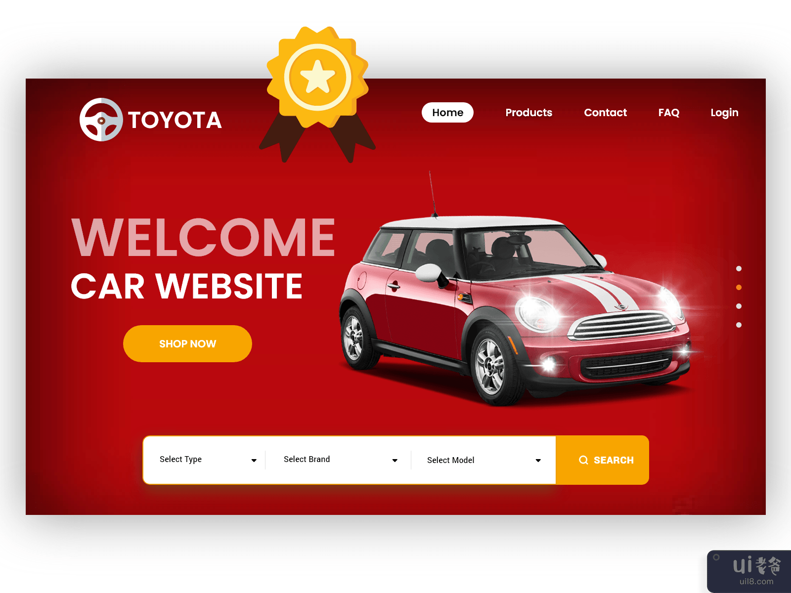 Car Dealer Website Layouts - Online Car sale purchase - web Template 