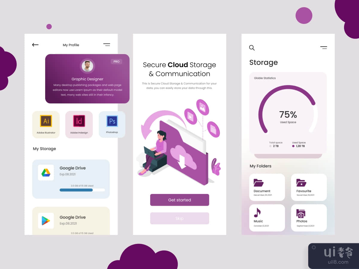 Cloud Storage Management App Ui