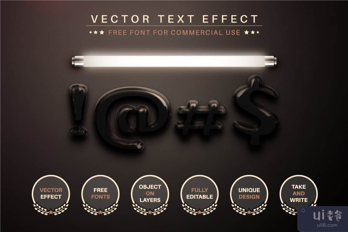 Black Light - 可编辑的文字效果，字体样式(Black Light - Editable Text Effect, Font Style)插图4