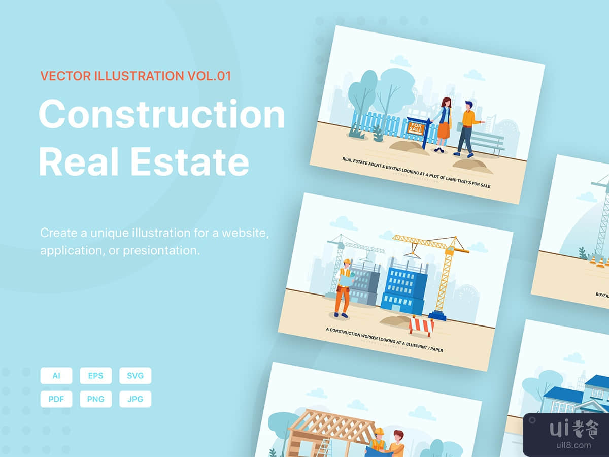 Construction & Real Estate Vector Illustration_v1