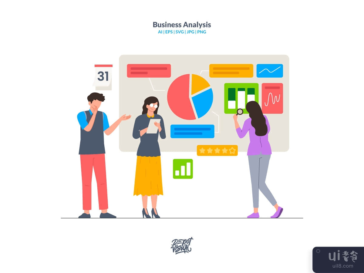 Business Analysis - Startup Illustration Scene