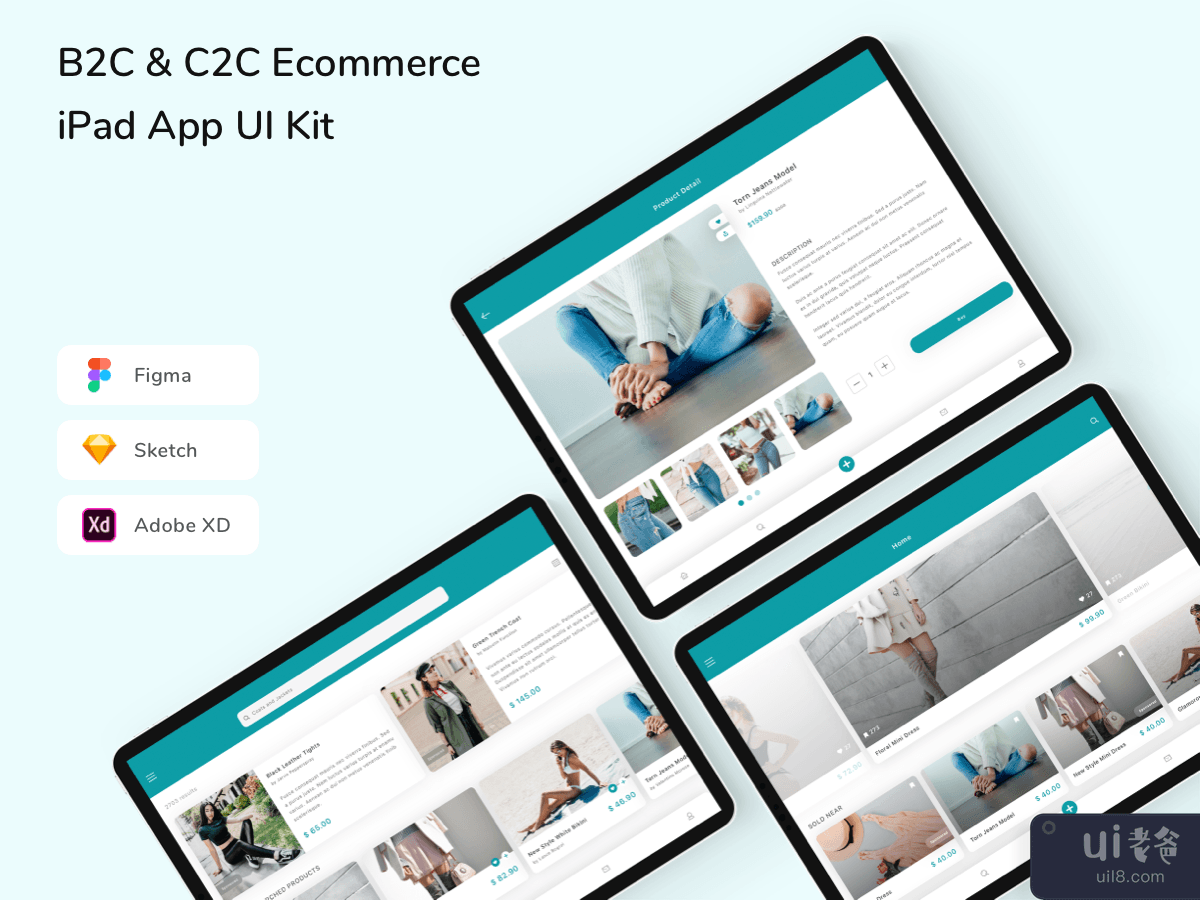 B2C & C2C Ecommerce iPad App UI Kit