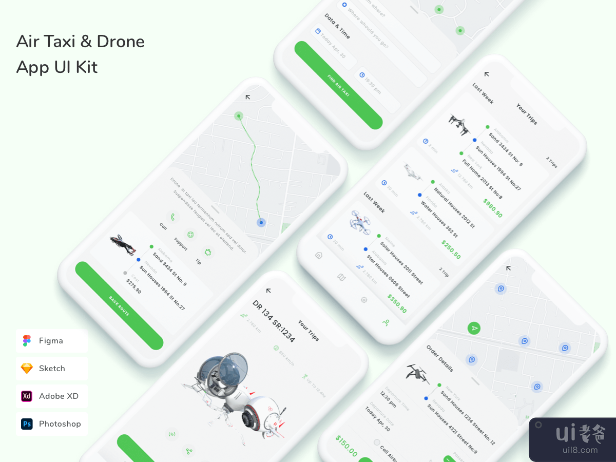 Air Taxi & Drone App UI Kit