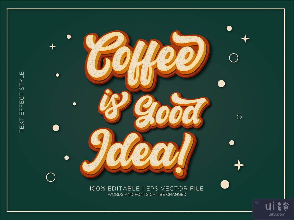 咖啡是好主意文字效果(COFFEE IS GOOD IDEA TEXT EFFECT)插图2