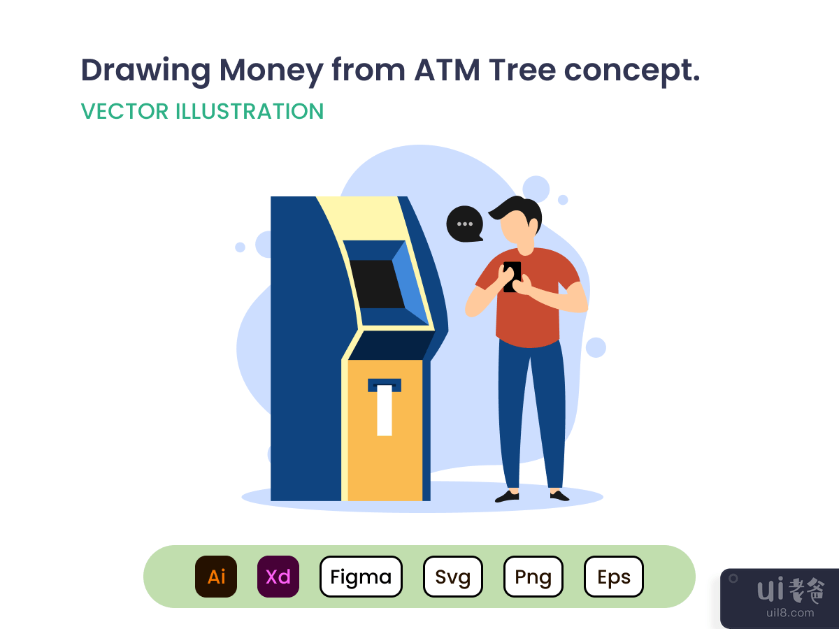 A Man Drawing Money from ATM tree