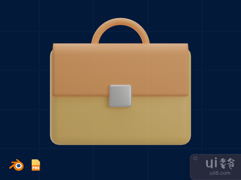 Briefcase - 3D Design Thinking Illustration (front)