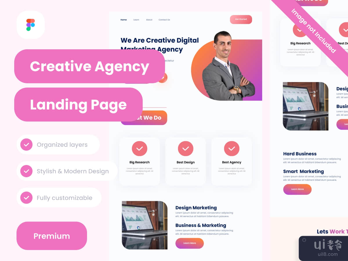 creative agency Landing Pages Design website Mockup