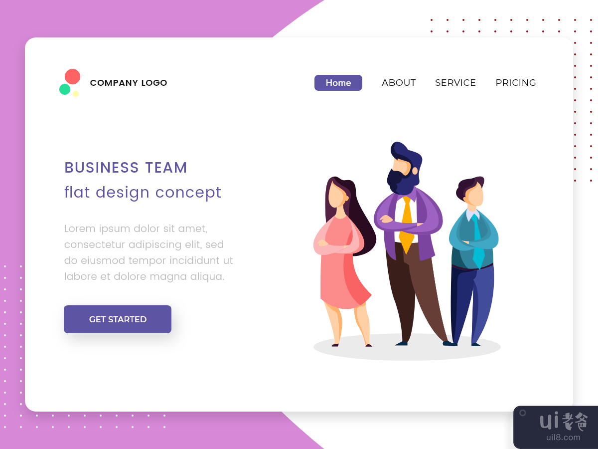登陆页面的业务团队平面设计概念(Business Team flat design concept for Landing page)插图2