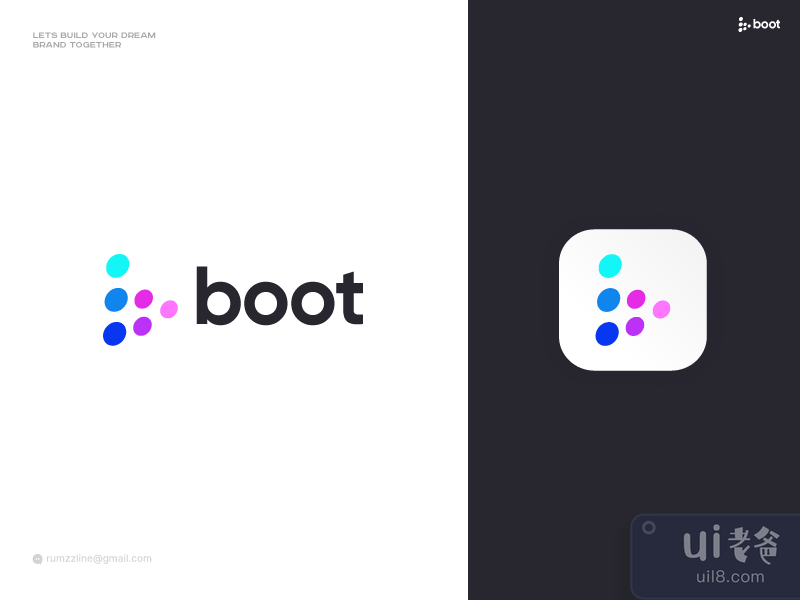 B字母标志-技术标志设计-引导标志(B letter logo - Tech Logo Design - Boot logo)插图2