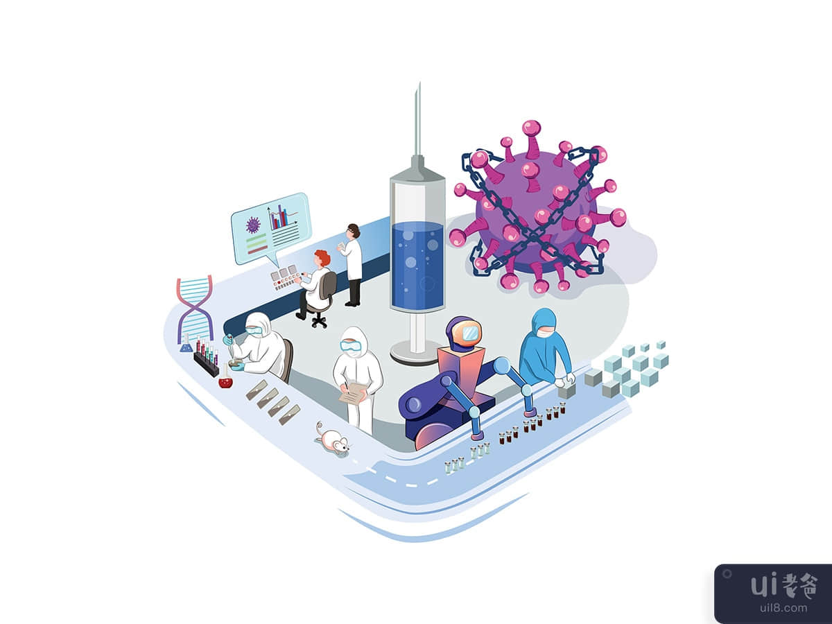 Coronavirus Vaccine Production Vector Illustration concept 