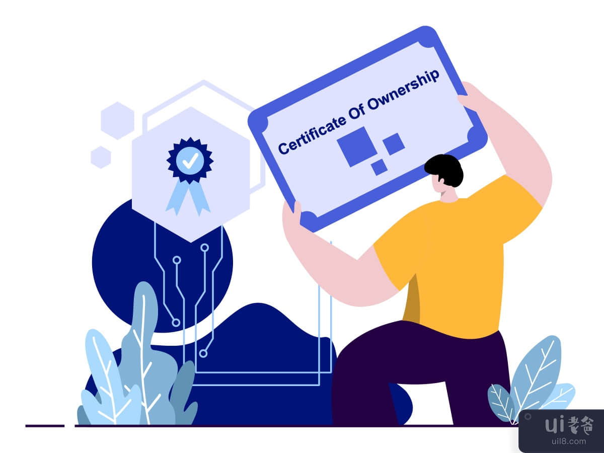 Certiﬁcate Of Ownership flat Illustration