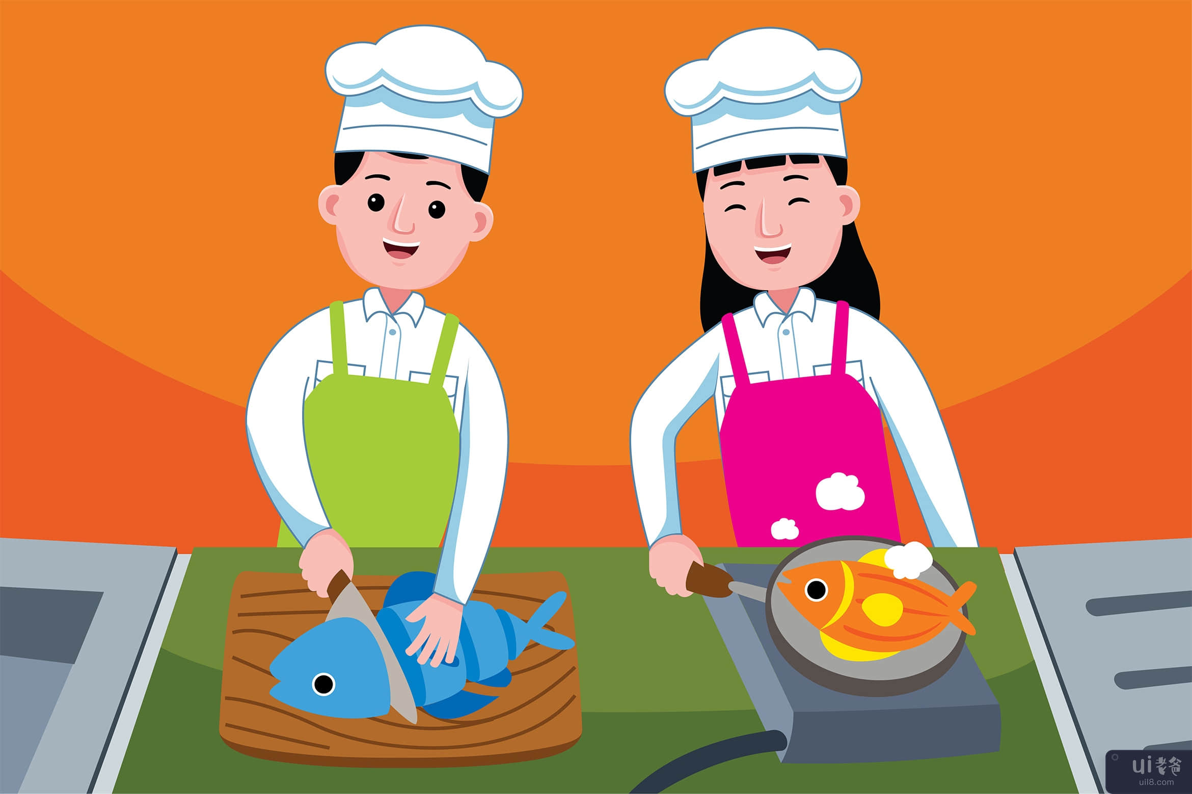 厨师职业矢量图(Chef Profession Vector Illustration)插图2