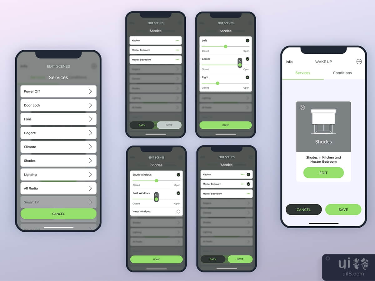 Create Services Shades Smarthome Mobile UI - FP