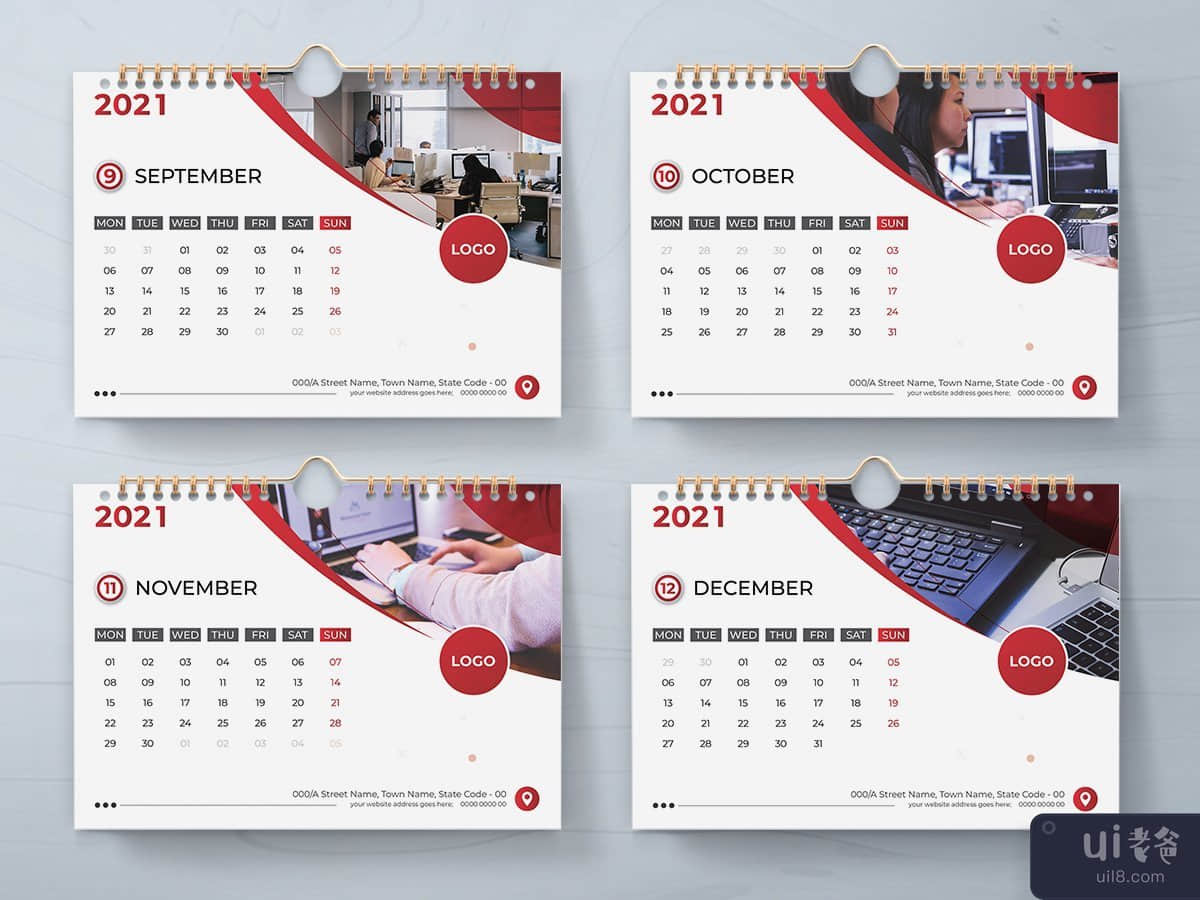 2021 年台历(2021 Desk Calendar)插图6