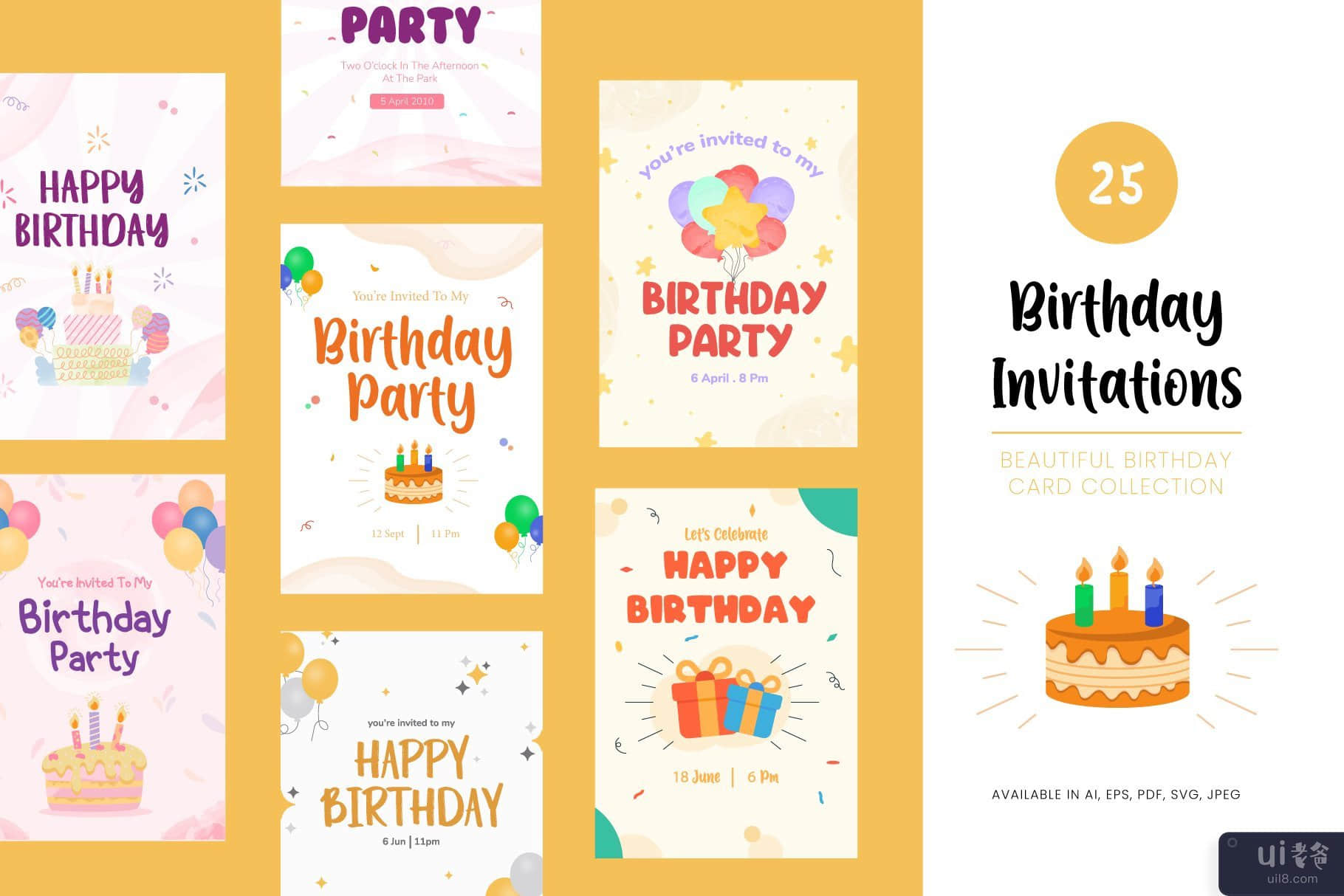 25个生日邀请模板(25 Birthday Invitation Templates)插图2