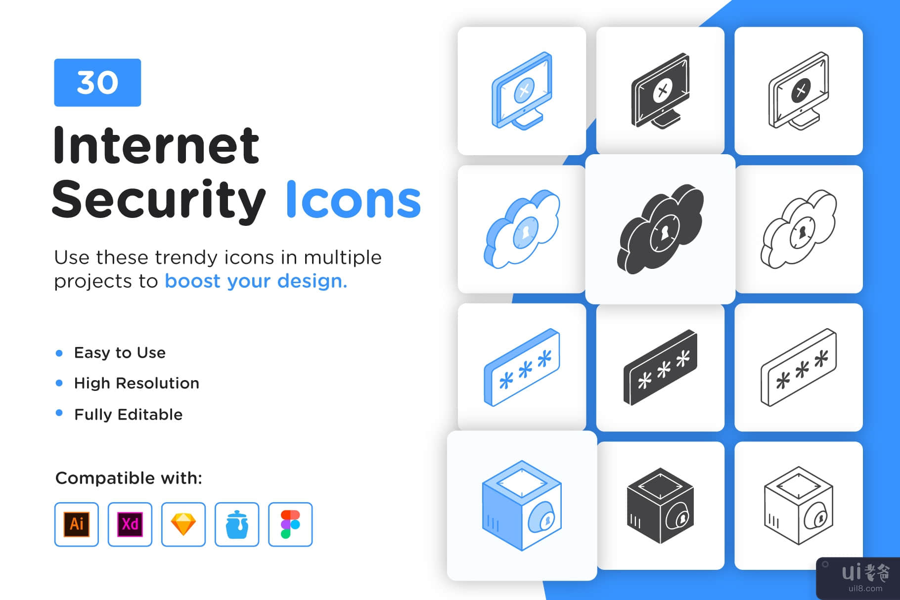 30 网络和互联网安全图标(30 Cyber And Internet Security Icons)插图10
