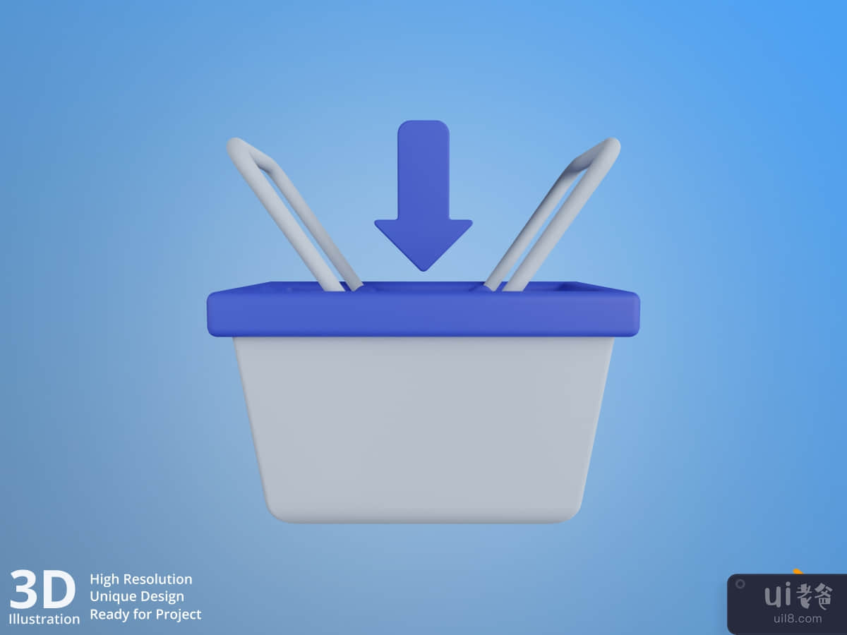 Add Item to Basket - E-Commerce 3D Illustration