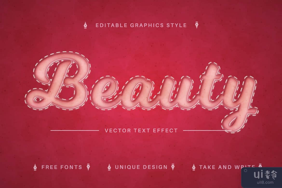 美 - 可编辑的文字效果，字体样式(Beauty - Editable Text Effect, Font Style)插图6
