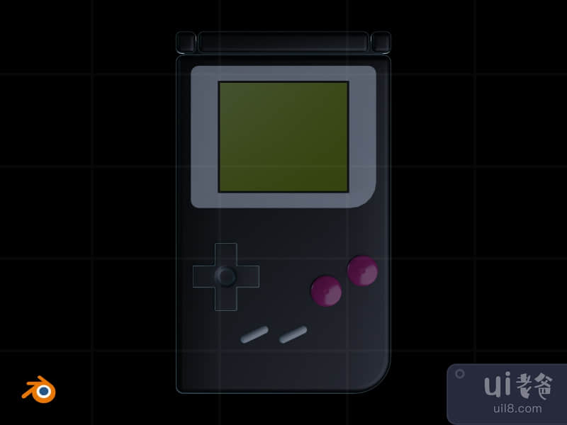 3D Game Device Glow In The Dark Illustration Pack - Gameboy (Front)