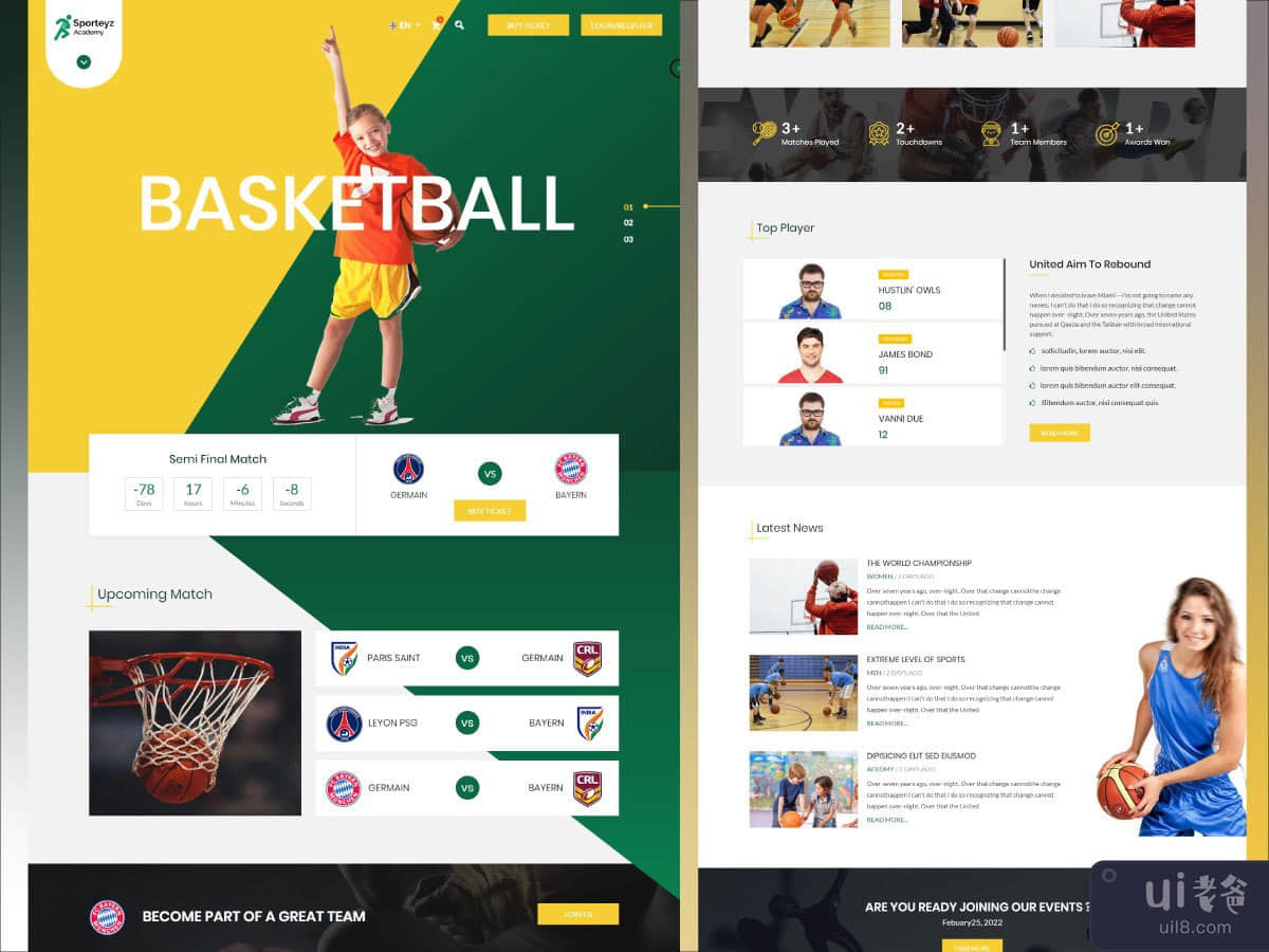  Basketball  Web Template