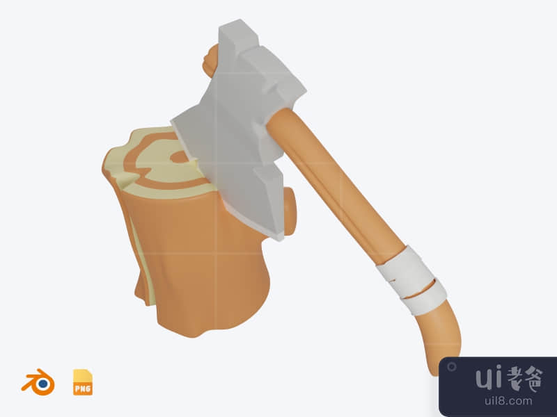 Axe - 3D Camping Illustration Pack