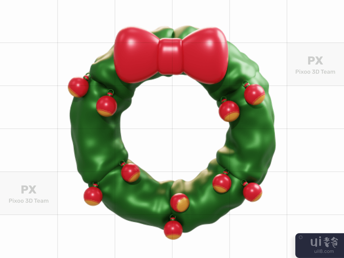 3D Christmas - Christmas Wreath