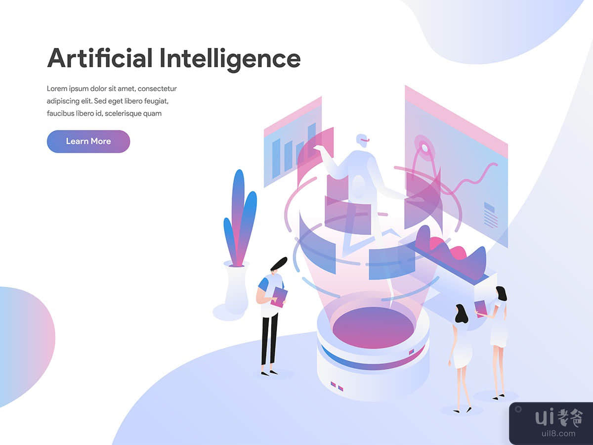Artificial Intelligence Isometric Illustration Concept