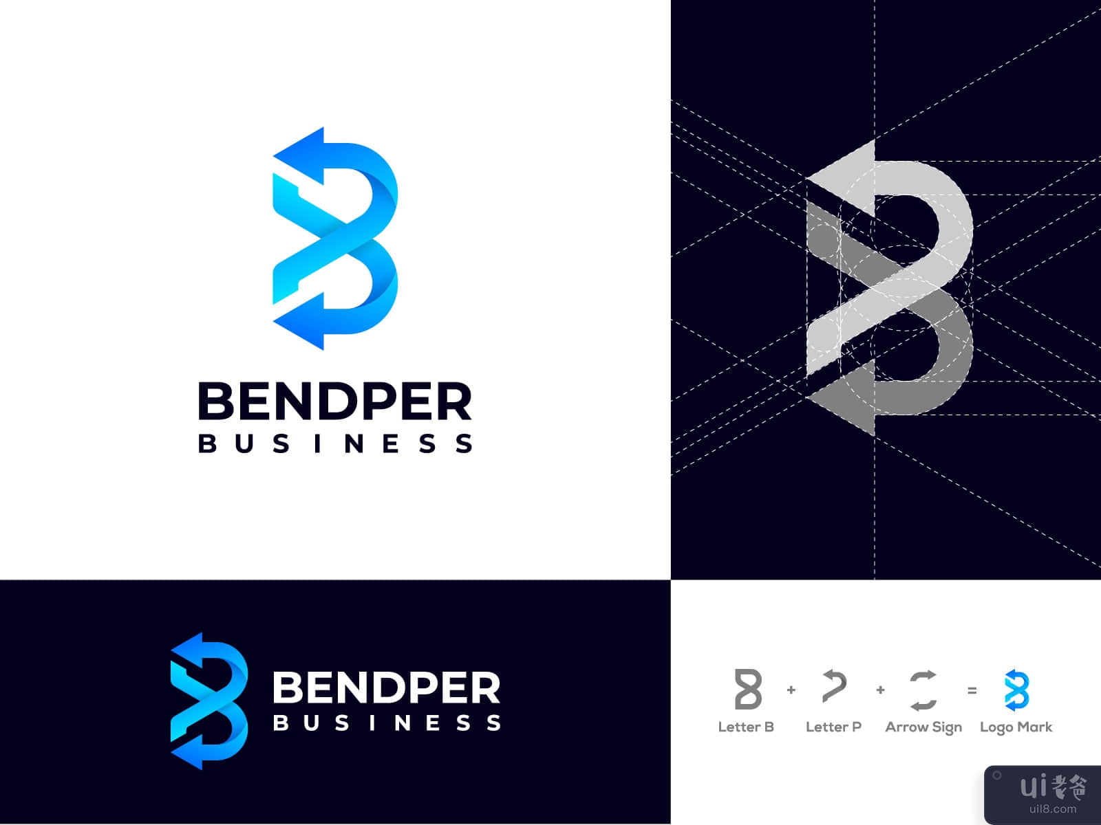 B and P Letter Business Logo Design for Bendper Business