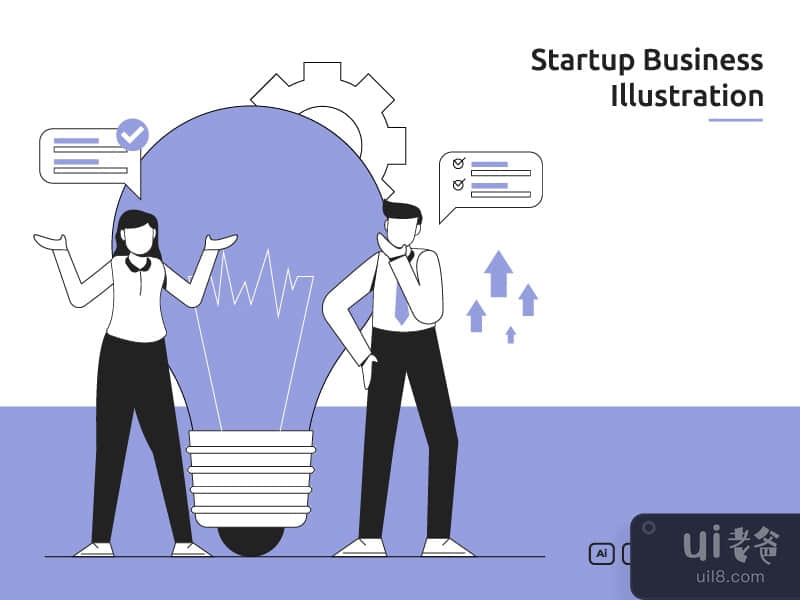 Creative idea for business opportunity with bulb light illustration