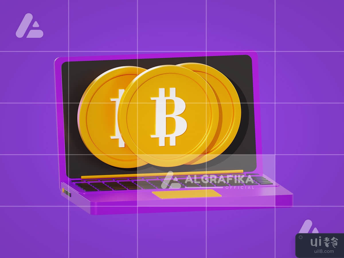 3d illustration bitcoin mining