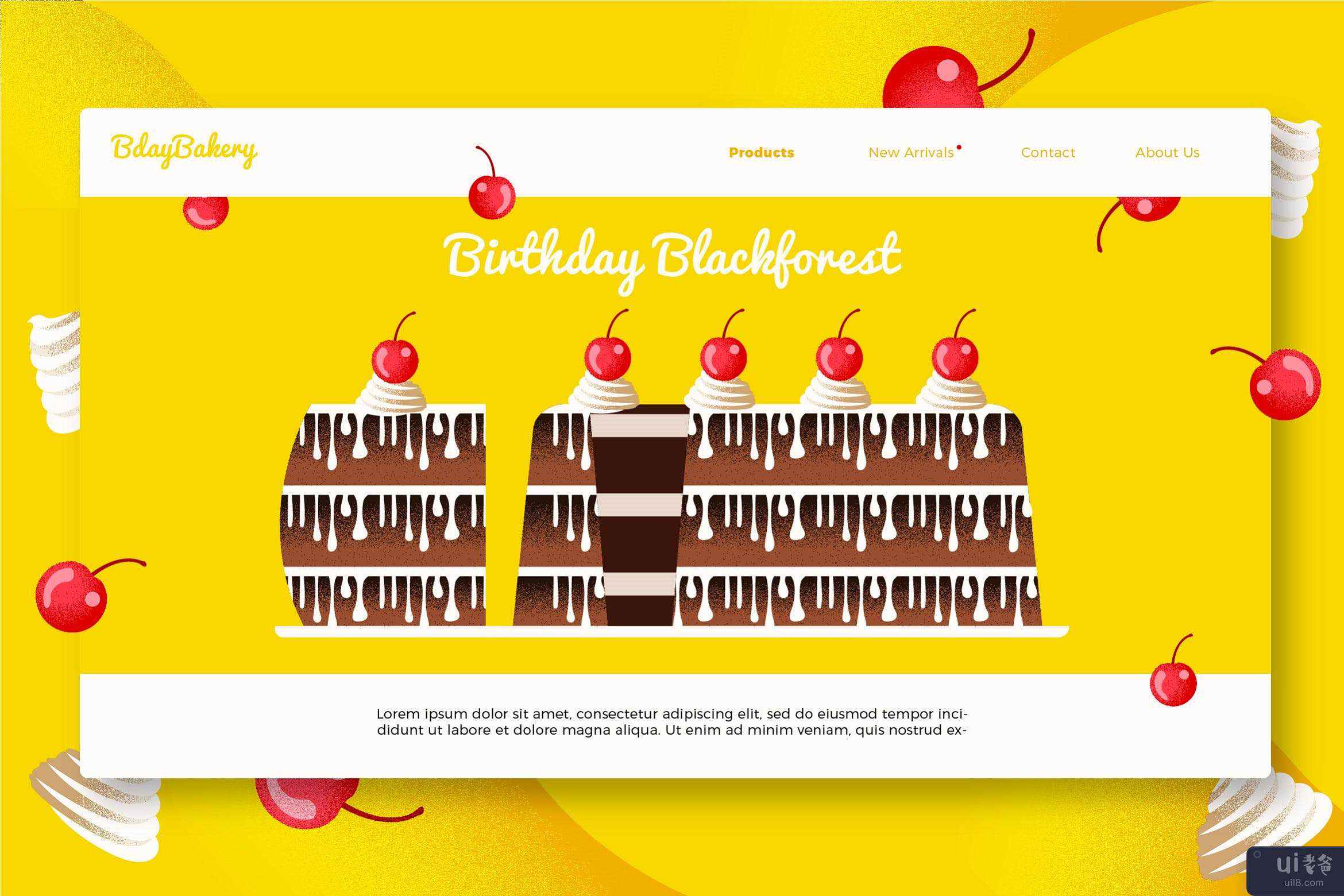 生日蛋糕 - 横幅和登陆页面(Birthday Cake - Banner & Landing Page)插图2