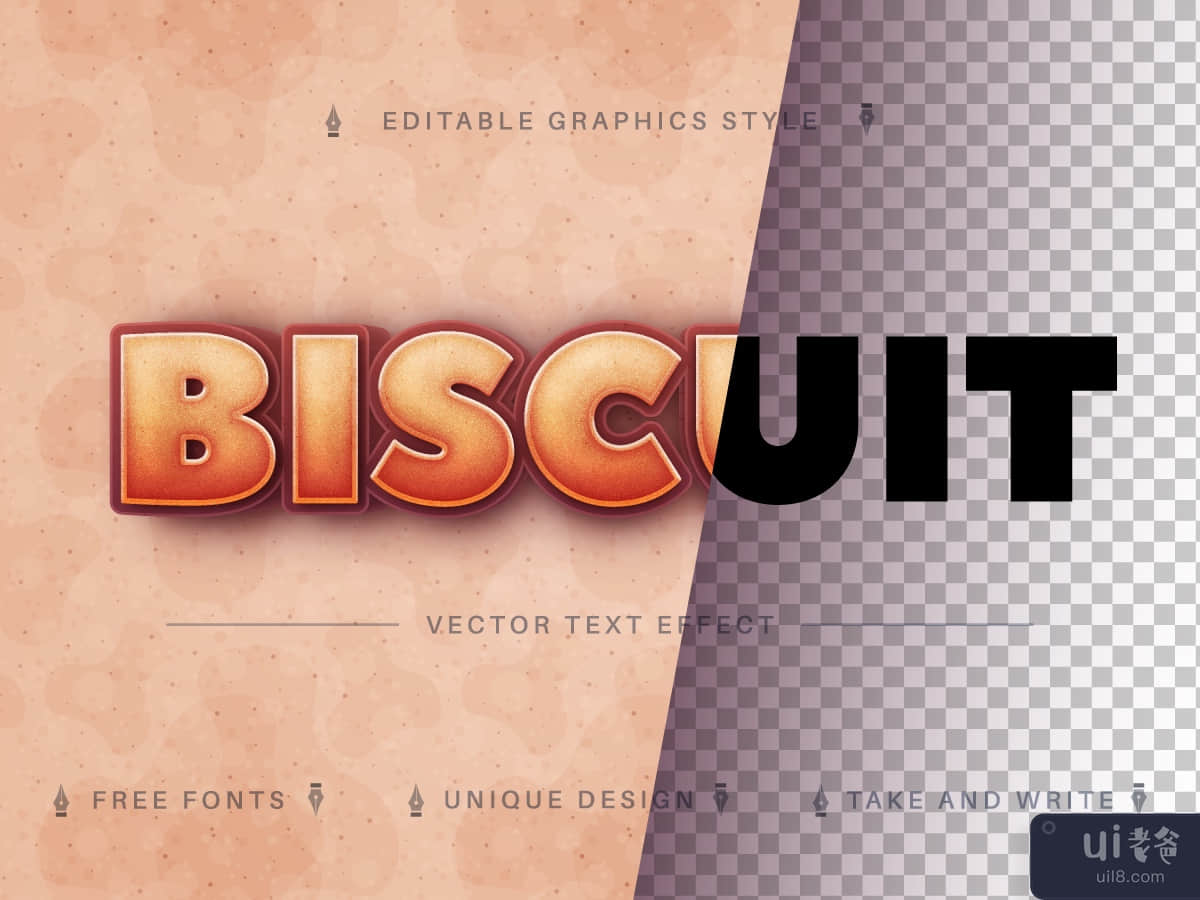 Biscuit - Editable Text Effect, Font Style