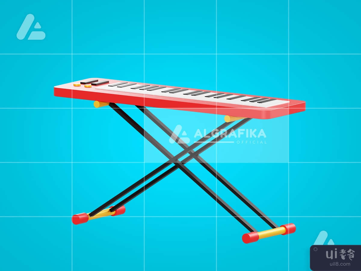 3d illustration electronic piano object