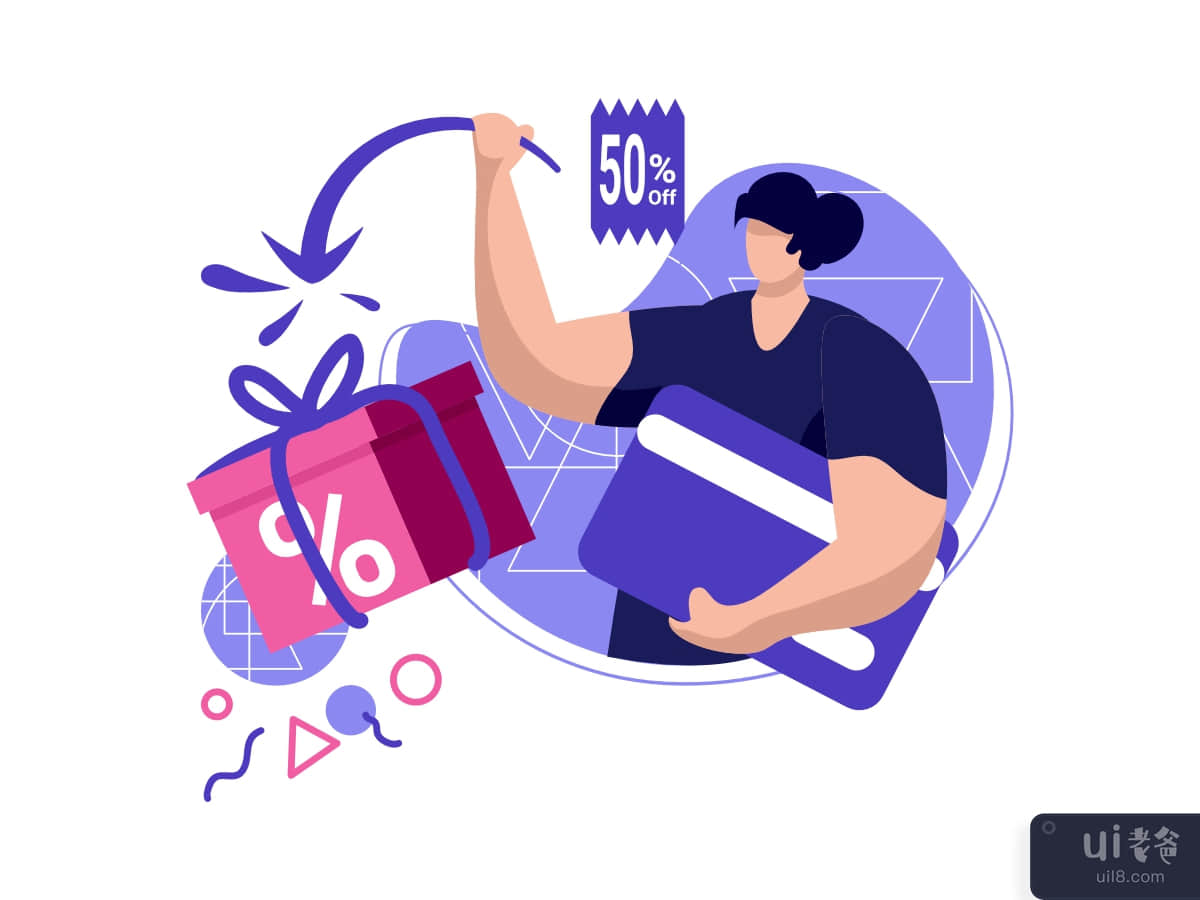 credit card cashback icon flat Illustration for get vouchers discounts