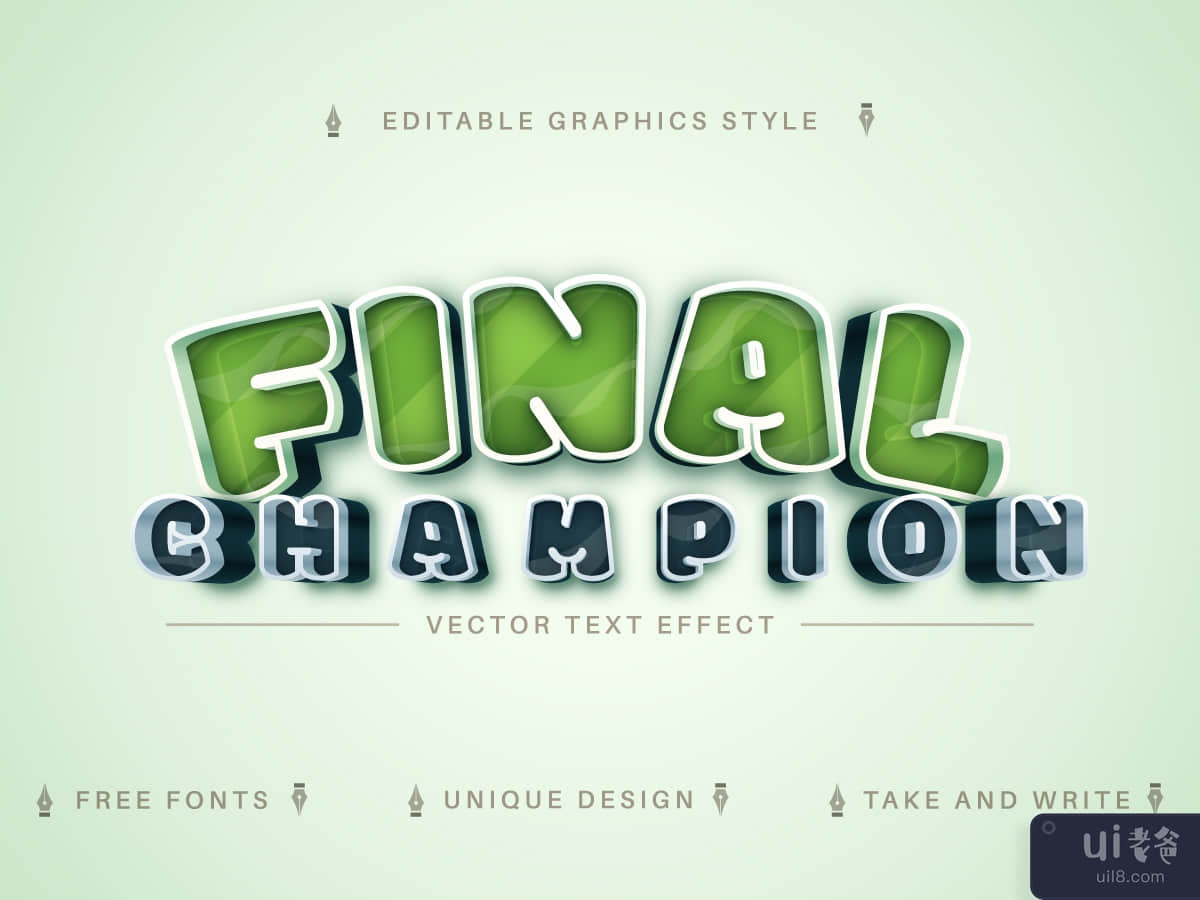 Champion - Editable Text Effect, Font Style