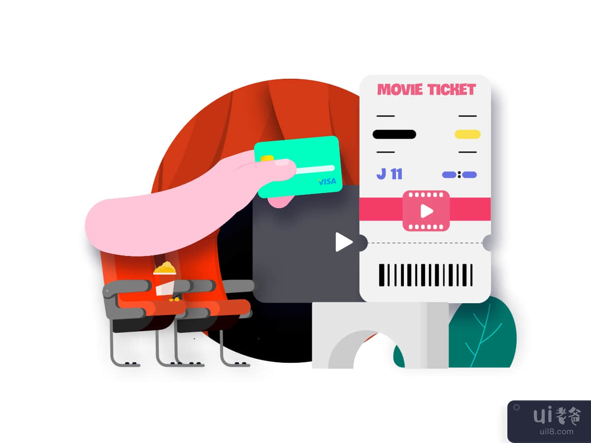 Booking Ticket Cinema - Illustration