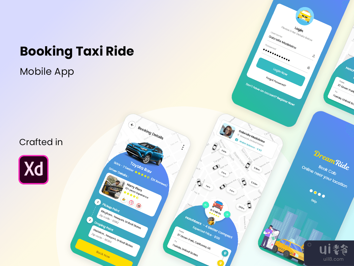 Booking Taxi Ride Mobile App