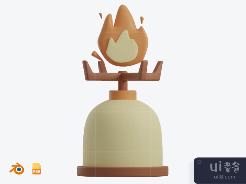 Camping Stove - 3D Camping Illustration Pack (front)