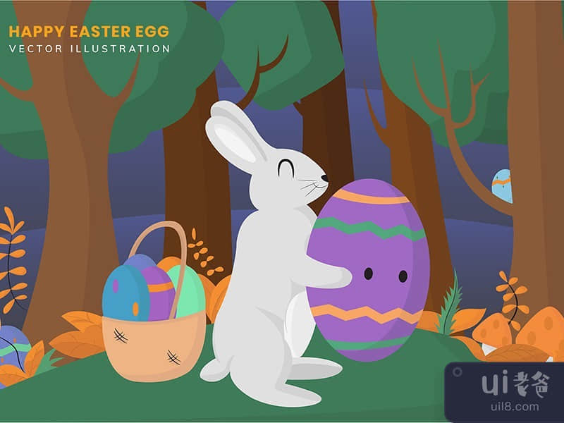 Bunny Easter Egg Vector Illustration