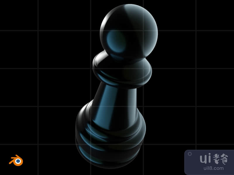 3D Chess game glow in the dark illustration pack - Pawn