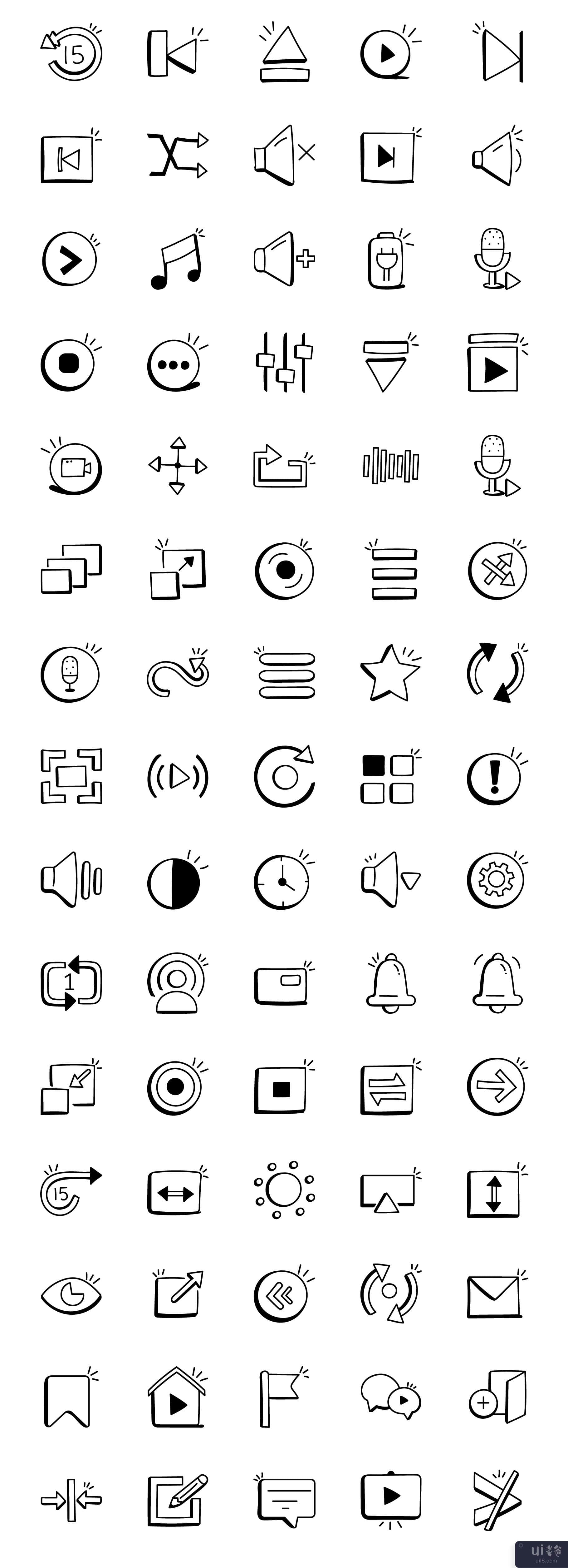 300 个趋势媒体控件图标(300 Trending Media Controls Icons)插图4