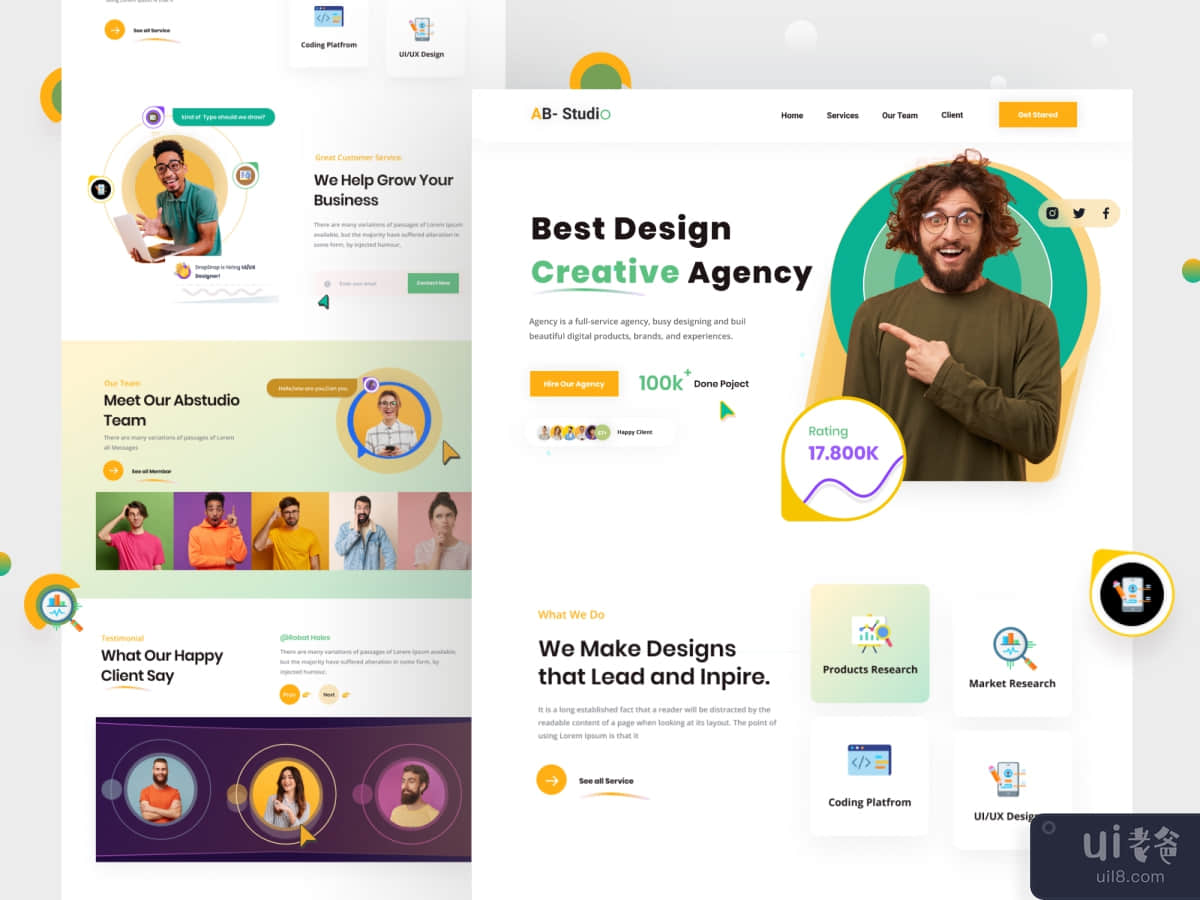 创意机构登陆页面(Creative Agency Landing Page)插图1