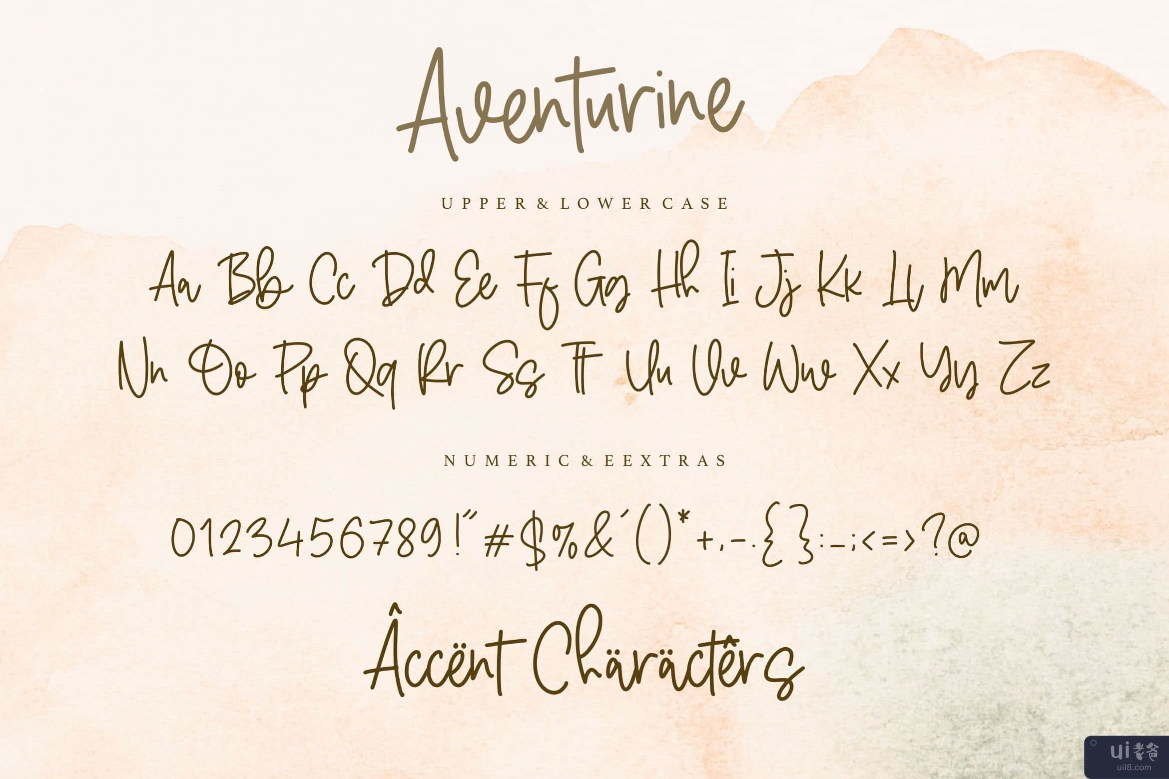 Aventurine 是一种单行手写字体(Aventurine is a Monoline Handwritten Font)插图4