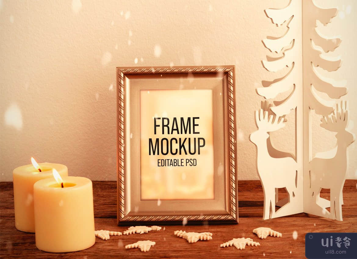 圣诞相框样机集(Christmas Picture Frame Mockup Set)插图3