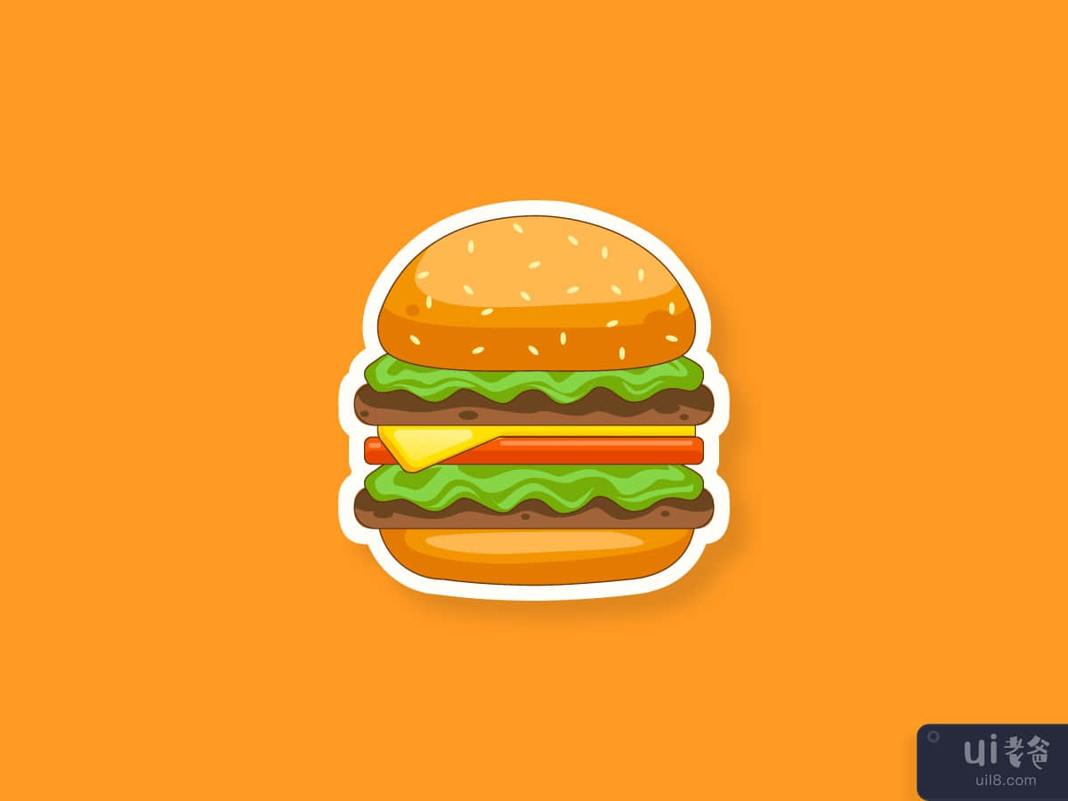 Burger Sticker Illustration