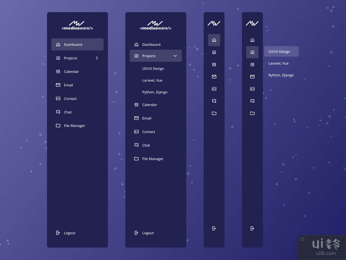 Admin Dashboard Side Drawer UI Kit