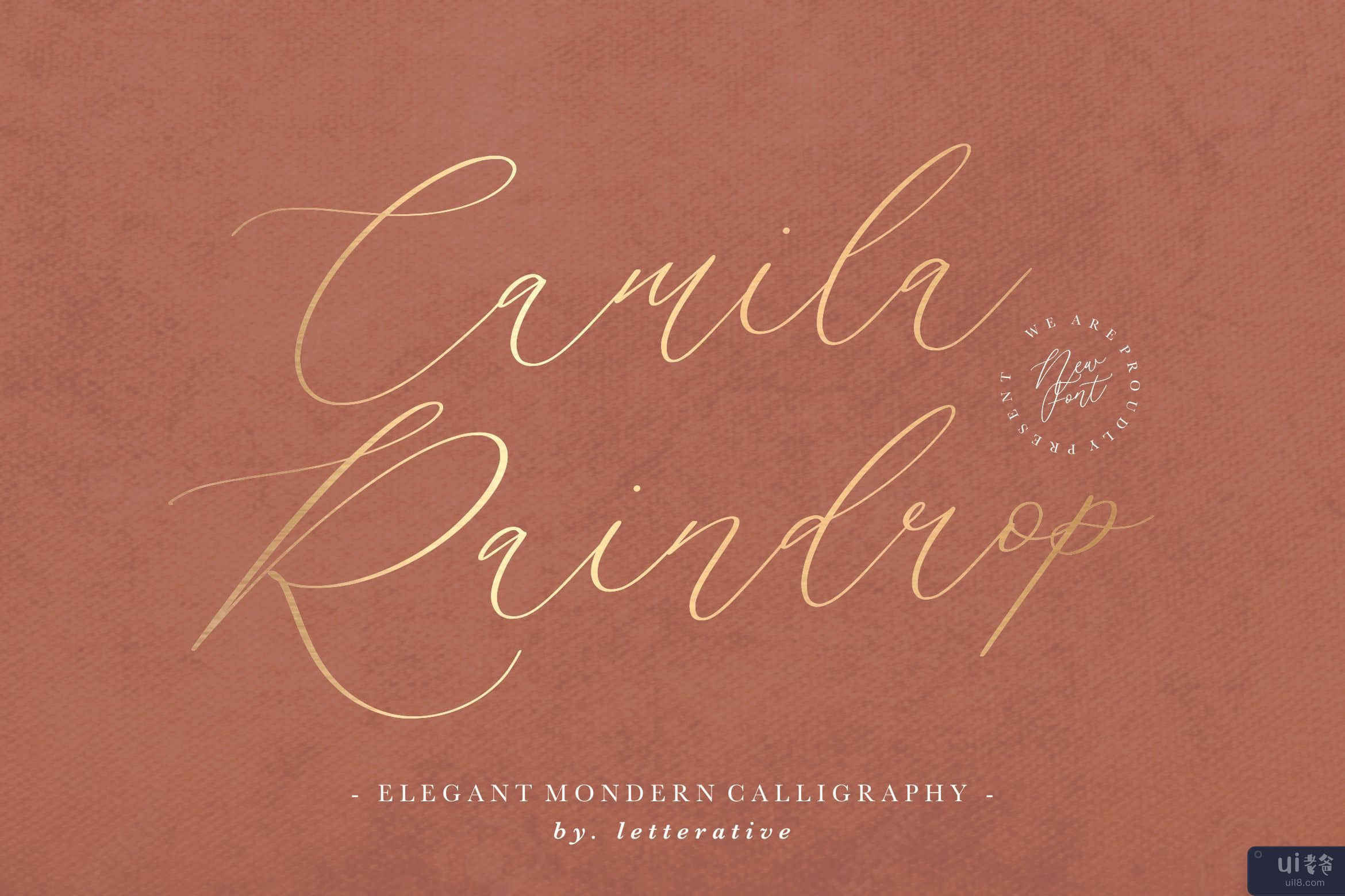 Camila Raindrop 是一款优雅的现代书法字体(Camila Raindrop is a Elegant Modern Calligraphy Font)插图7