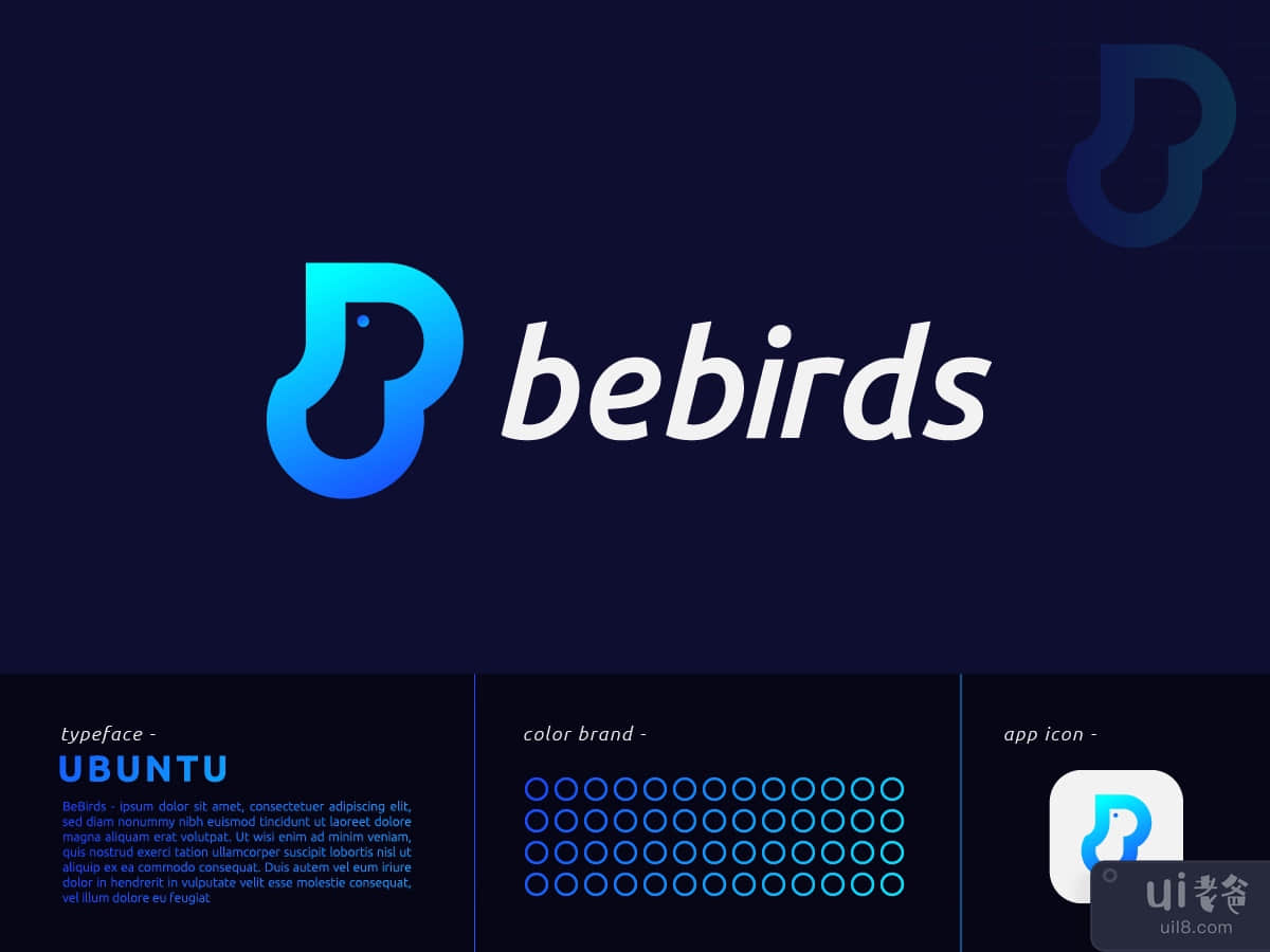 B Modern Birds Logo mark | Letter B Logo