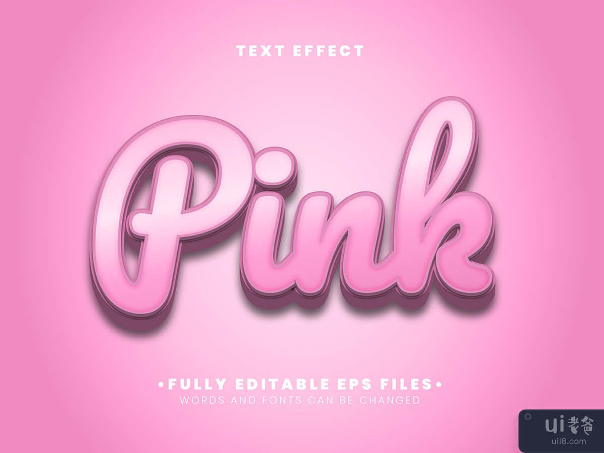 3D Pink text effect