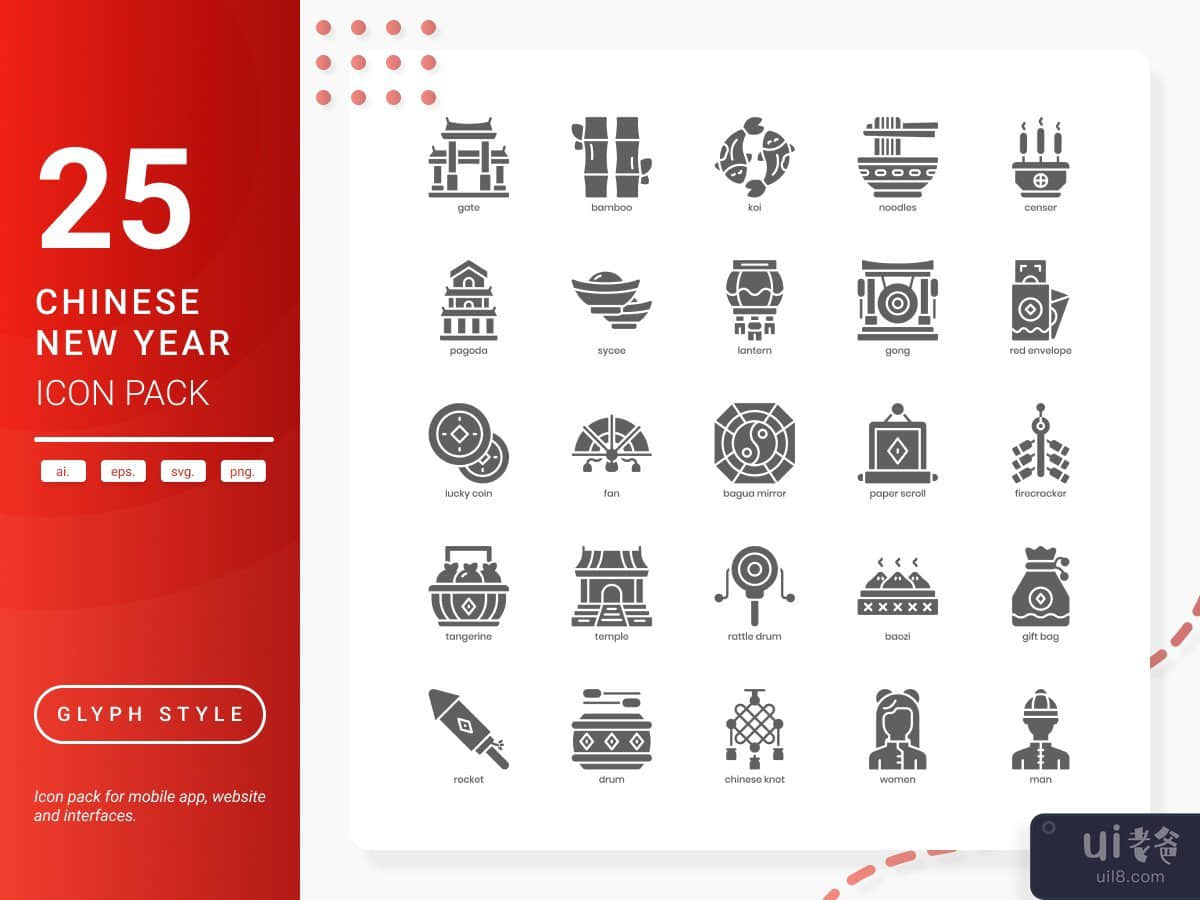 中国新年图标包(Chinese New Year Icon Pack)插图2